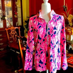 Lovely Lilly Pulitzer Skipper popover in High Tide print - L